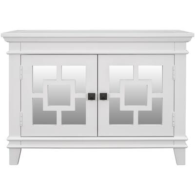 Wooden Cabinet with Decorative Mirror Door