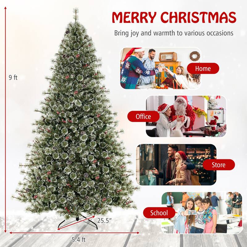 Gymax 9 FT Artificial Christmas Tree w/ Quick Power Connector 1714 - See Details