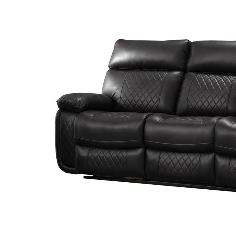 Contemporary Living Room Faux Leather Upholstered Sofa