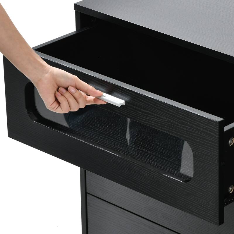 Moasis L-Shade Corner Rotating Dresser Desk With 6 Drawer And Charger Station
