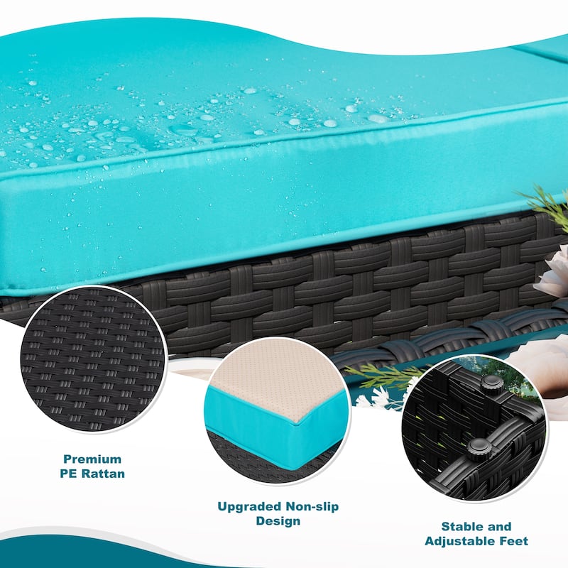 8-Piece Outdoor Patio Wicker Conversation Set with Fire Pit Table, Sectional Sofa & Cushions - N/A