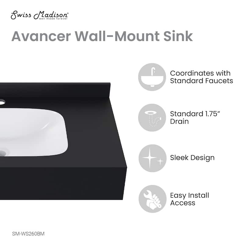 Swiss Madison SM-WS260 Avancer 35-7/16" Rectangular Ceramic Wall