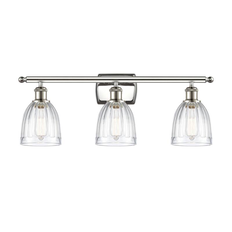 Innovations Lighting Brookfield 3 Light 26" Wide Bathroom Vanity Light - Polished Nickel / Clear