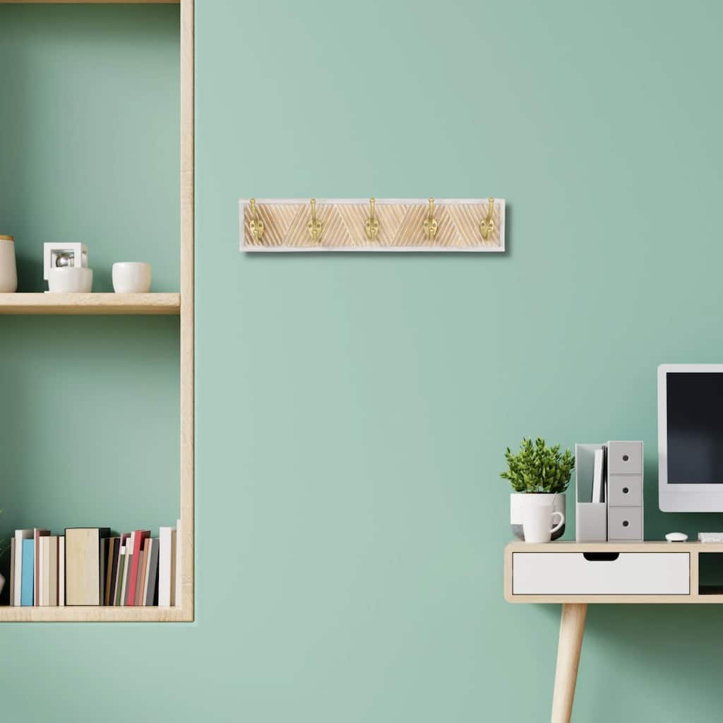 Handmade Rectangular 5-Hook Coat Rack - 23.5"