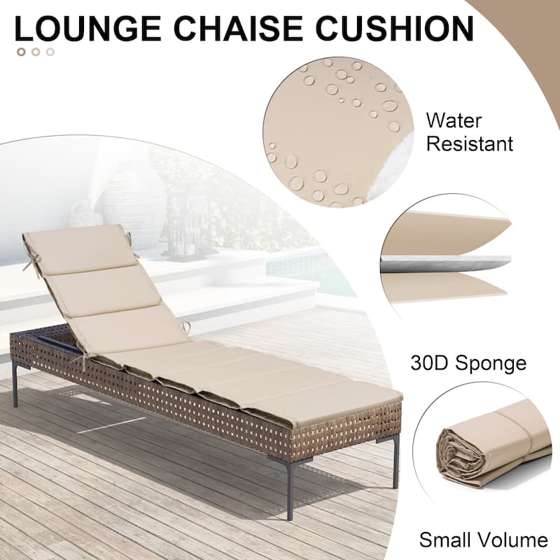 Outdoor Patio Chaise Lounge Cushion Lounger Cushion