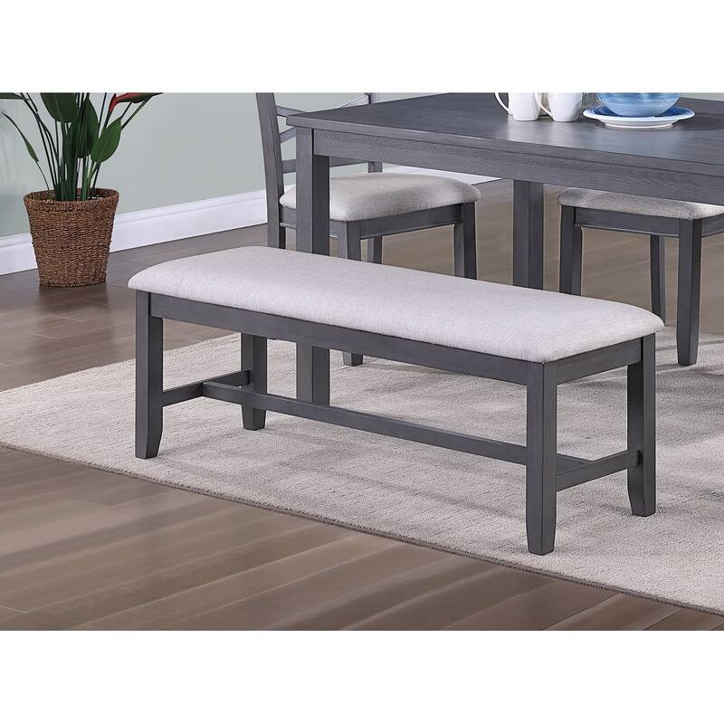 Dining Room Furniture Modern 6pcs Set Dining Table 4x Side Chairs and A Bench Rubberwood Unique Design Back Chair Wooden