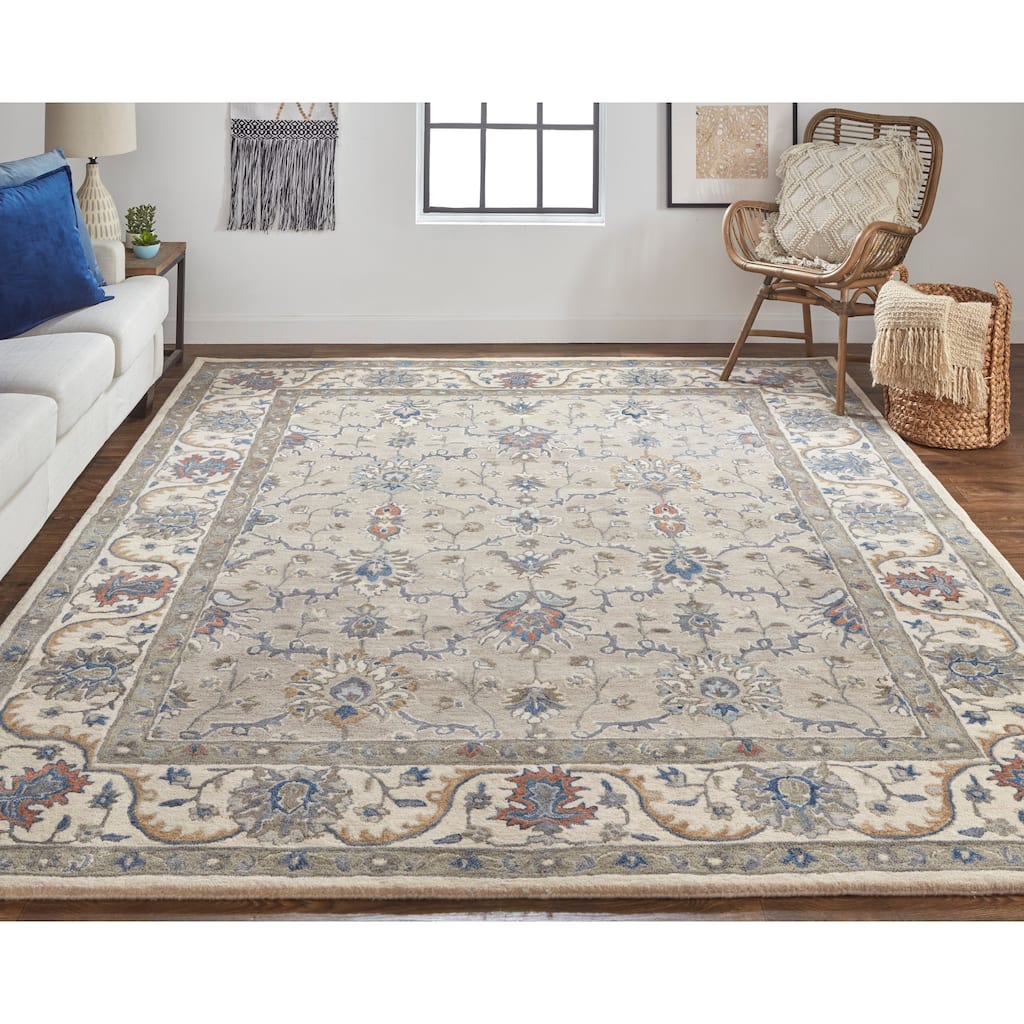 Grand Bazaar Mattias Hand Tufted Oriental Transitional Area Rug