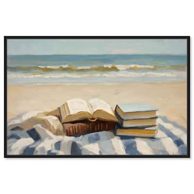 Beach Reading Canvas by Art Remedy