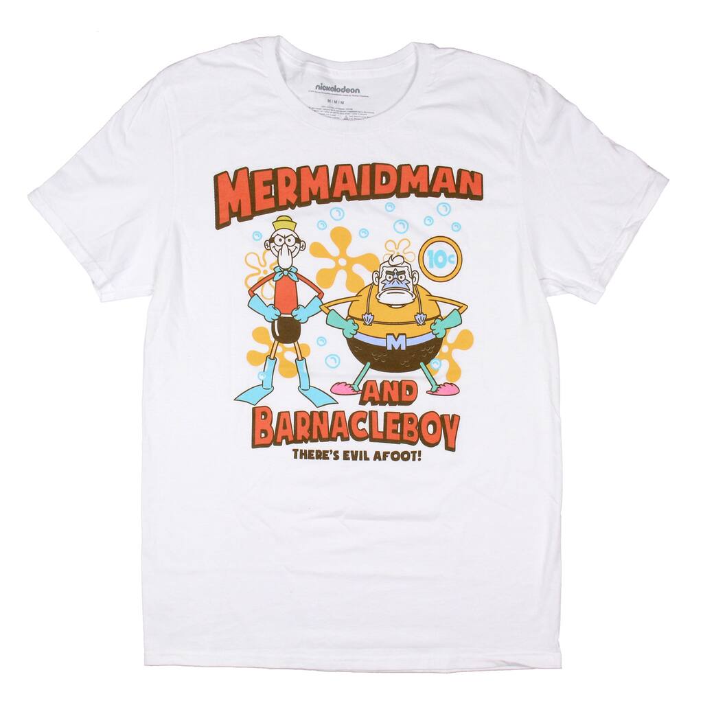 Nickelodeon SpongeBob SquarePants Men's Mermaid Man and Barnacle Boy T-Shirt
