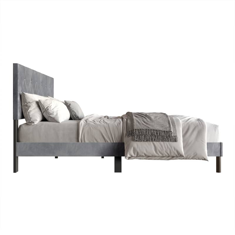 Clayfell Groton Tufted Upholstered Panel Bed