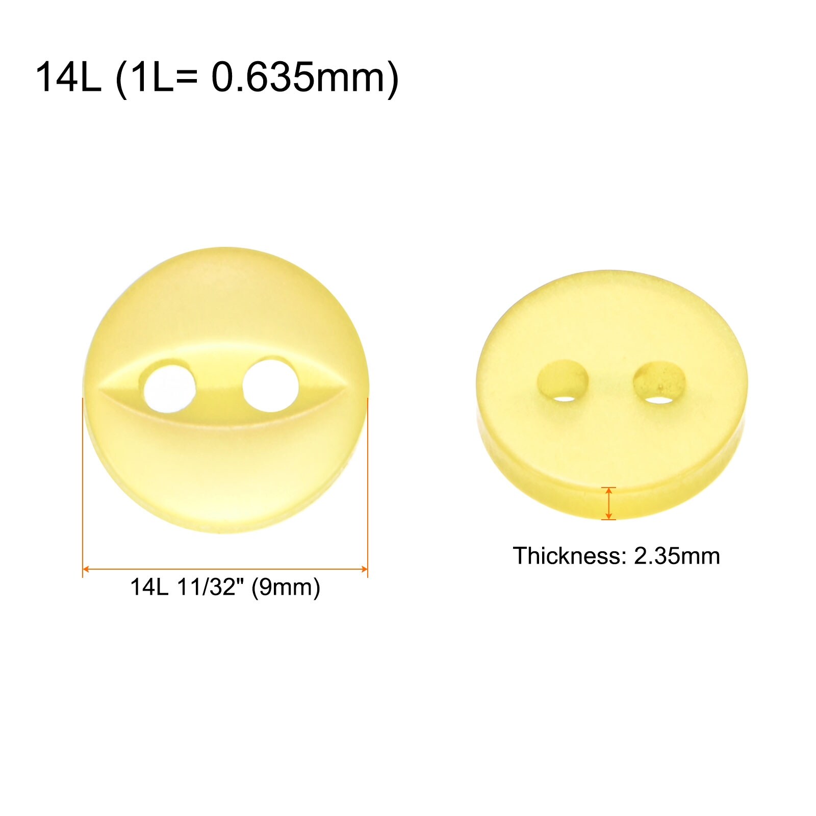 Round Sewing Buttons Resin 2-Hole Fish Eye Craft Replacement Button for Craft Pants Dress Skirt Clothing Fastener Buttons