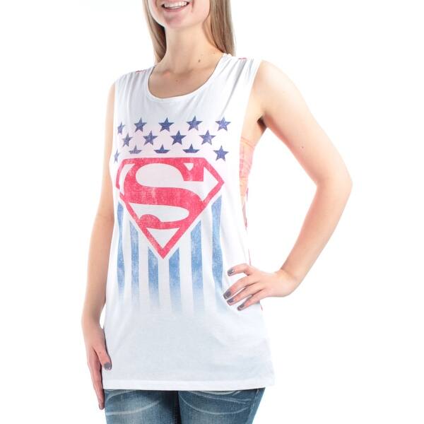 Shop Superman 90 Womens New 1155 White Logo With Stars Stripes