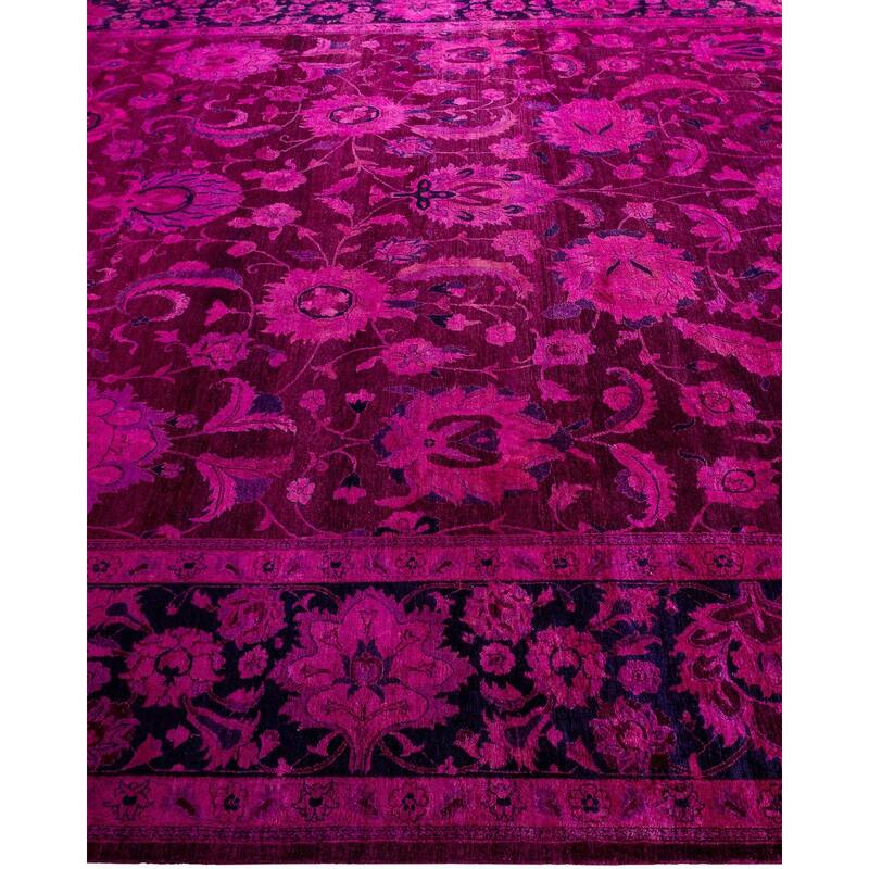 Fine Vibrance One-of-a-Kind Hand-Knotted Area Rug - Pink, 9' 1" x 12' 3" - 9' 1" x 12' 3"