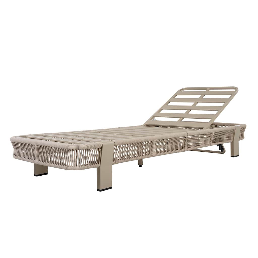 Christopher Knight Home - Outdoor Chaise Lounge Metal and Rope Weave with Adjustable Reclining Backrest