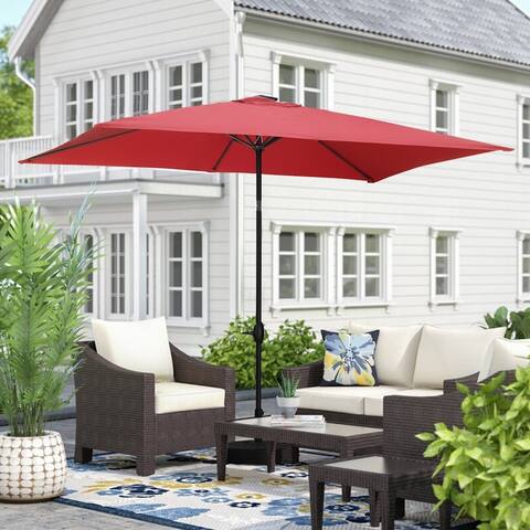 GDY 10ft x 6.6ft Rectangle Patio Umbrella with Tilt and Crank(No Base)