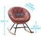 preview thumbnail 25 of 32, Modern Velvet Tufted Back Round Accent Rocking Chair for Teenager