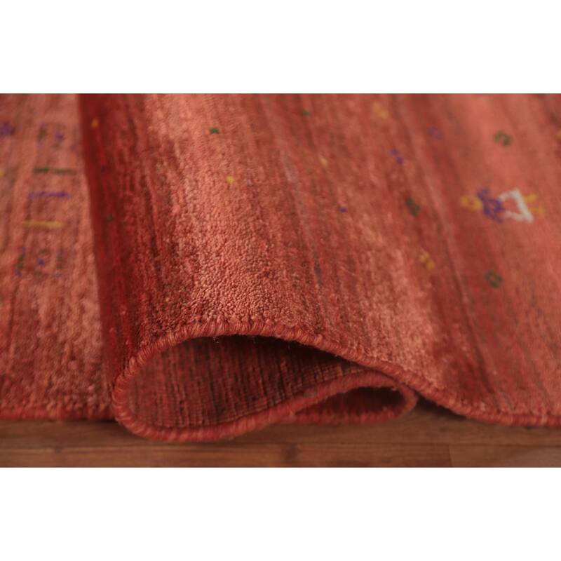 Striped Gabbeh Oriental Area Rug Handmade Bedroom Silk Carpet - 8'5"x 11'7"