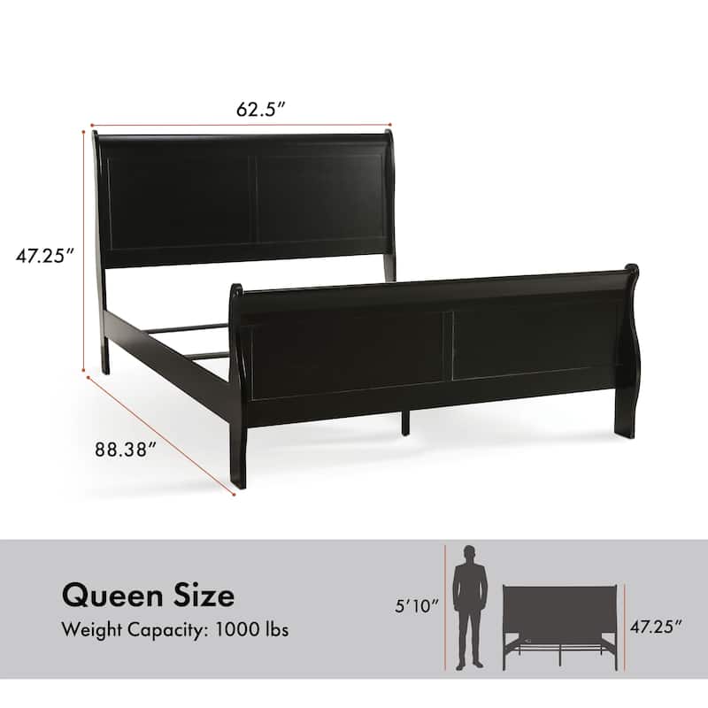 Furniture of America Mayday Modern Solid Wood 2-Piece Queen-size Sleigh Bedroom Set