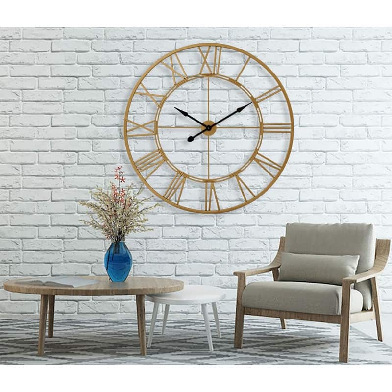 UTOPIA ALLEY Oversized Roman Round Wall Clock - Large Wall Clock, Roman Numeral Wall Clock, Decorative Wall Clock 43.5"D