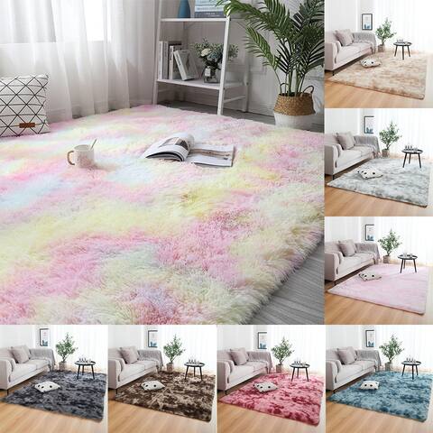 Fluffy Area Rugs Shaggy Carpet Tie-Dye for Living Room Bedroom Indoor