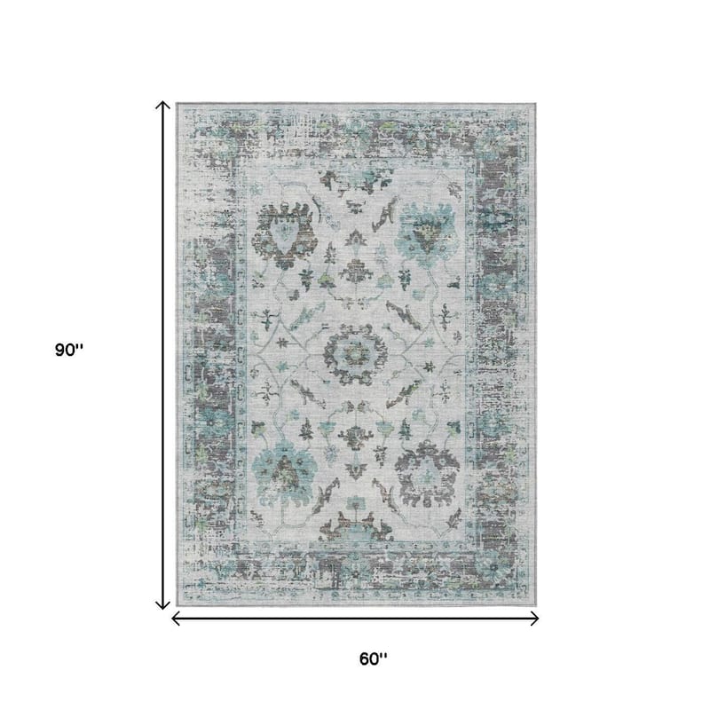 HomeRoots Floral Traditional Rectangle Outdoor Rug