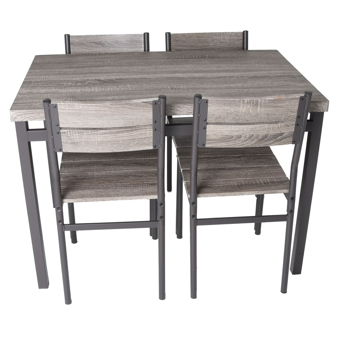 Zenvida Rustic Grey 5 piece Dining Set On Sale Bed Bath