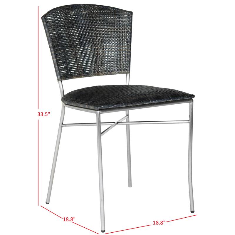 SAFAVIEH Iroda Black Dining Chair (Set of 2) - 17.5"x21.8"x33.3" - 18Wx22Dx33H