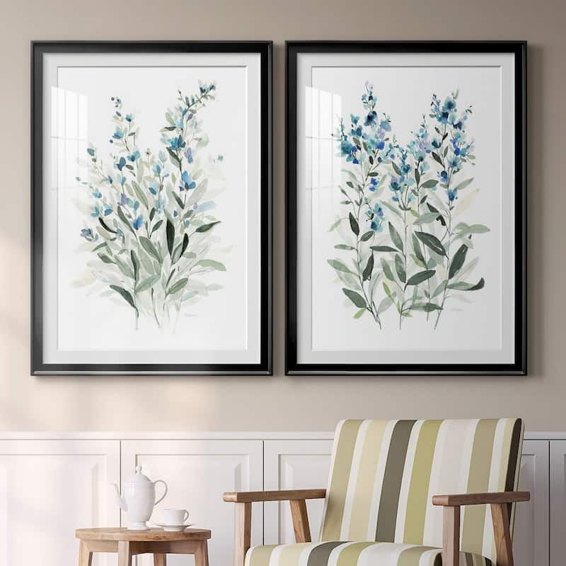 Delicate Blue Botanical I Premium Framed Print - Ready to Hang