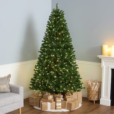 National Tree Company 7.5 ft Pre-Lit North Valley Spruce Artificial Christmas Tree with 560 Multifunction LED Lights - 7.5 Foot