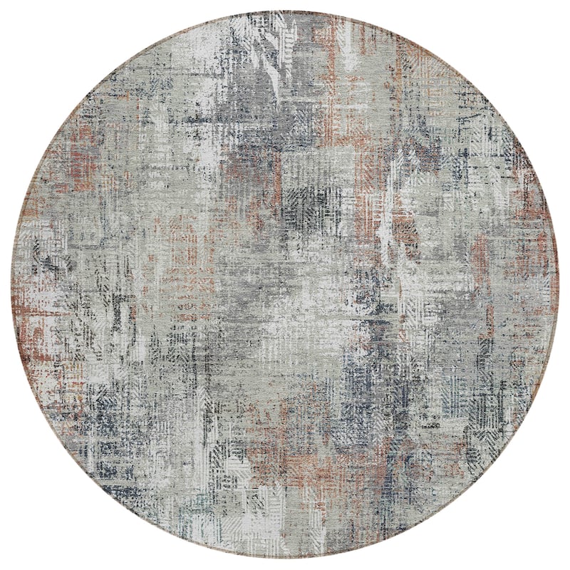 Machine Washable Indoor/ Outdoor Chantille Boho Abstract Rug