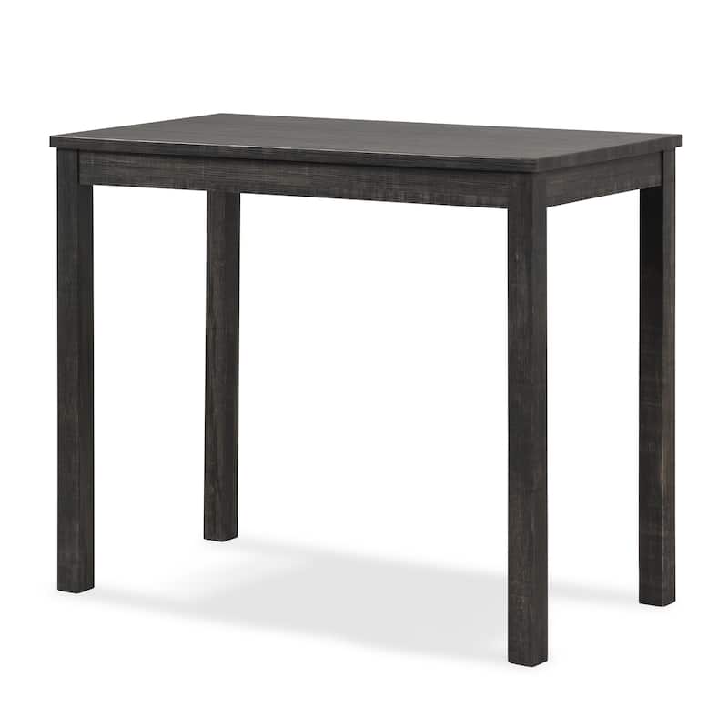 Wood 3-Piece Counter Height Table and Stool Set with Upholstered Stools and Sturdy Rubberwood Construction