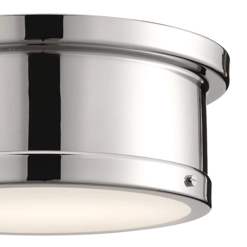 Kichler Lighting Serca 14.25 in. 2-Light Polished Nickel Flush Mount Light