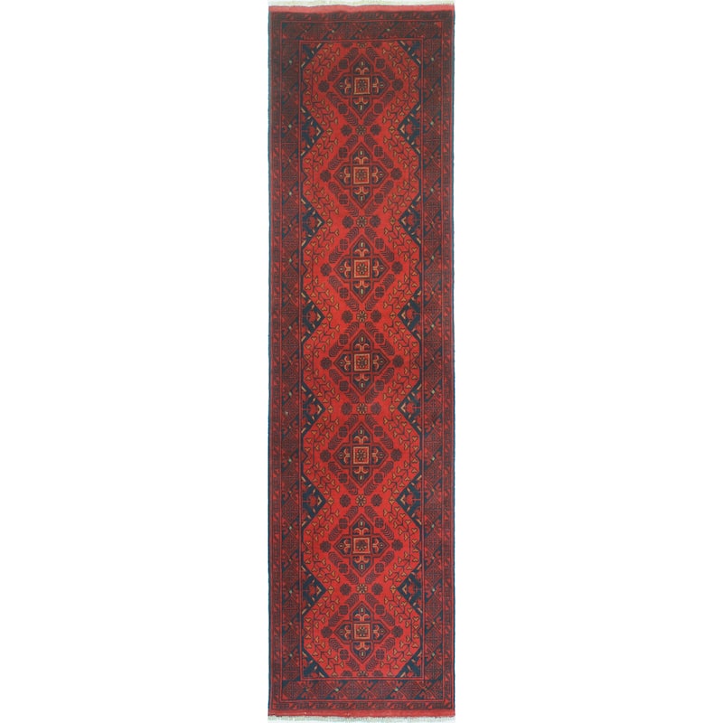 Khal Mohammadi Noor Red/Navy Runner - 2'7" x 9'7"