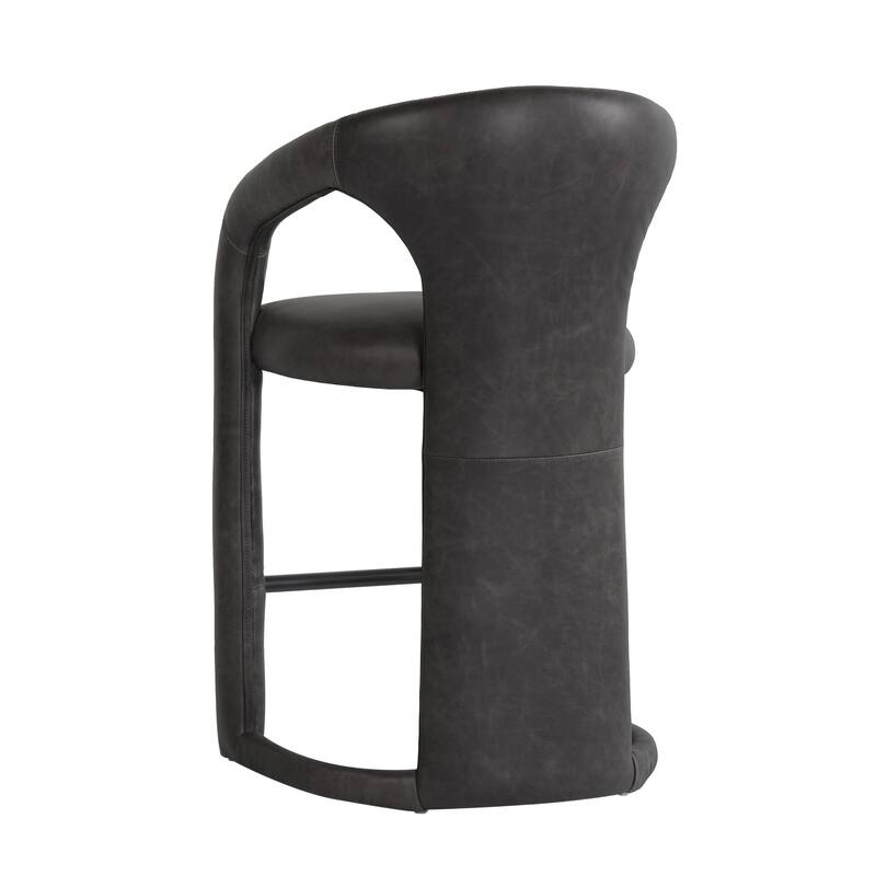 Classic Home Archie 26" Distressed Leather Stool