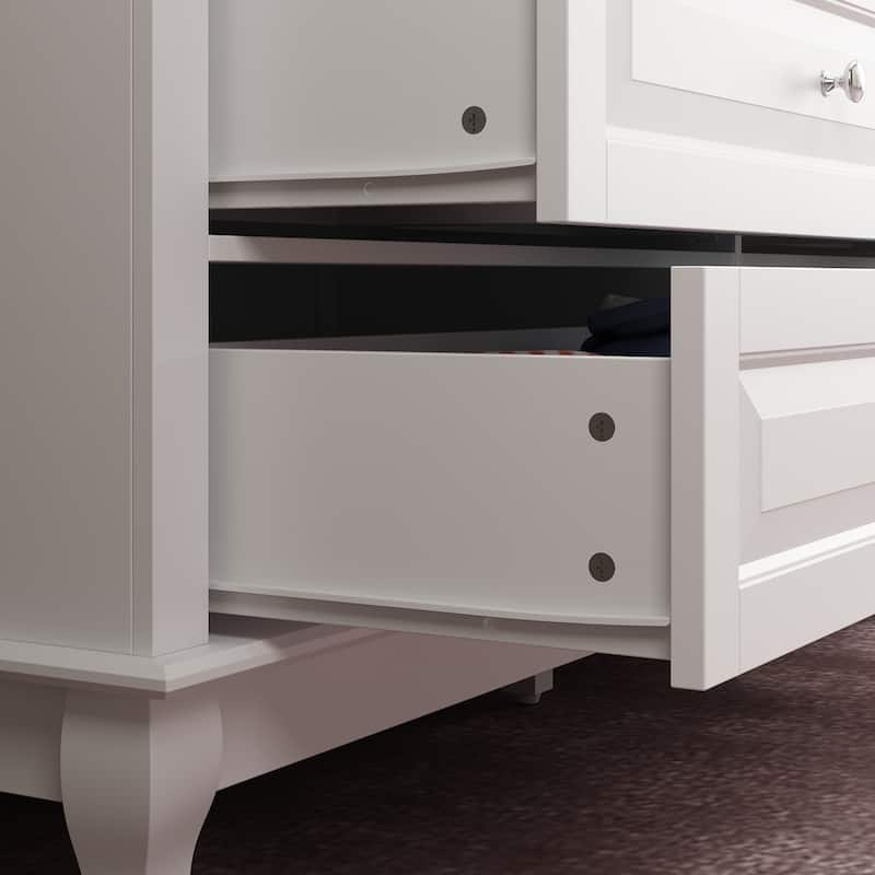 55.1"W 9-Drawer Dresser: Spacious and Sleek Design Chest Lacquer
