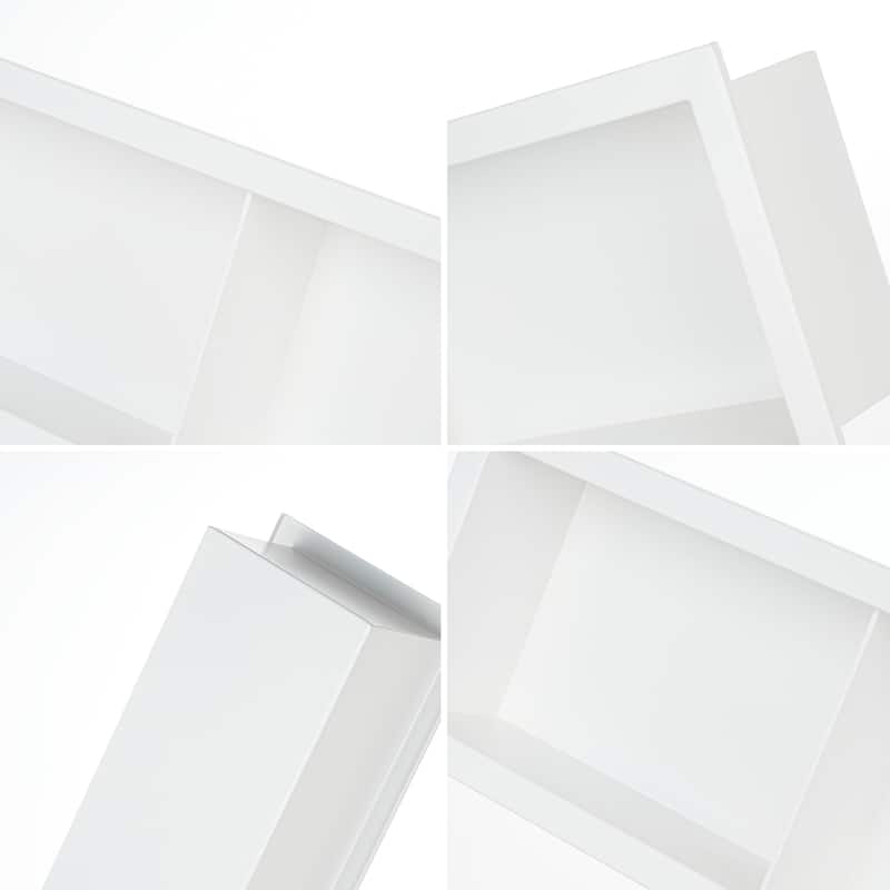 36"x9" Stainless Steel 18 Gauge White Cream Rectangular Recessed Shower Niche