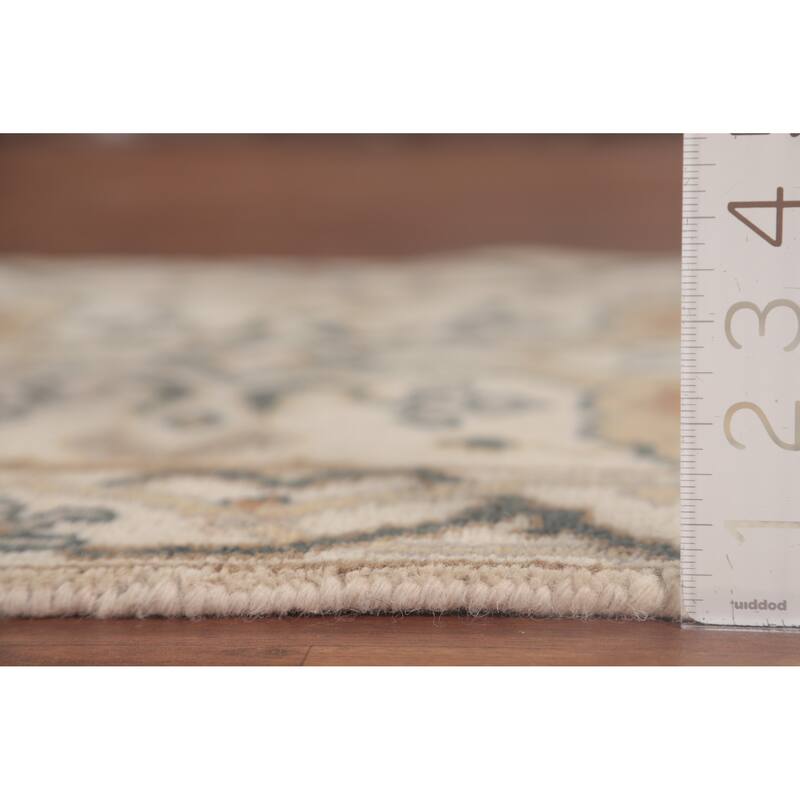 Oushak Runner Rug Hand-Knotted Wool Carpet - 2'7"x 9'11"