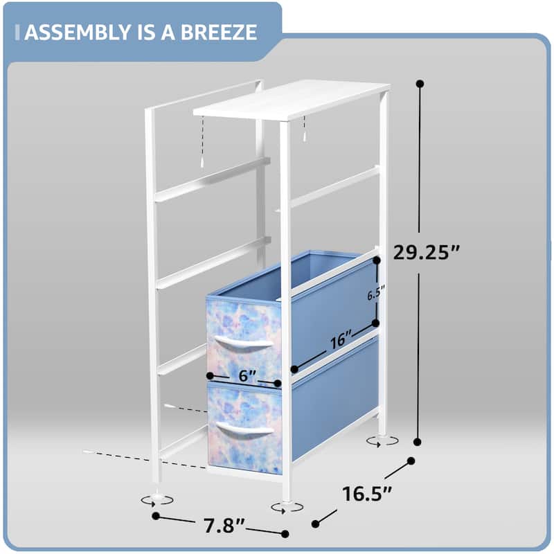 Narrow Dresser Tower with 4 Drawers - Vertical Storage for Bedroom