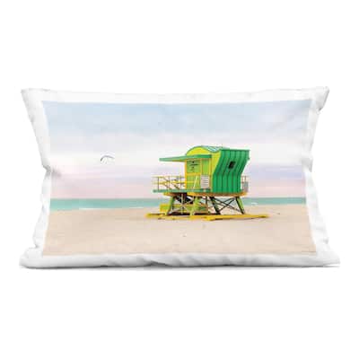 Stupell Lime Green Lifeguard Hut Decorative Printed Throw Pillow Design by Seven Trees Design