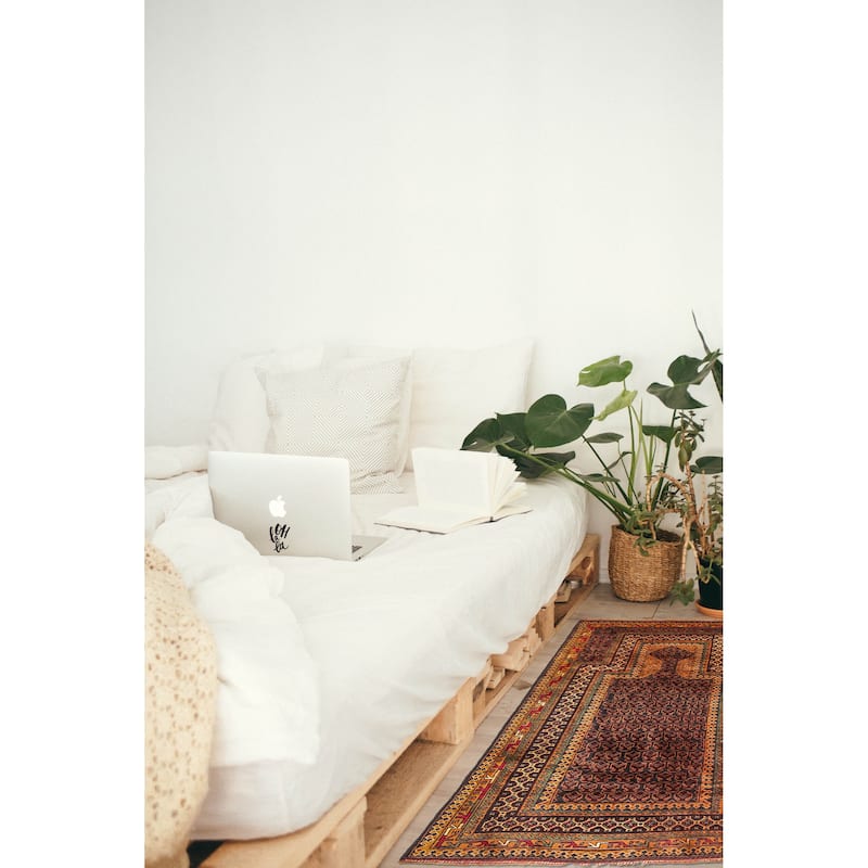 ECARPETGALLERY Hand-knotted Teimani Dark Grey Wool Rug - 2'8 x 4'7