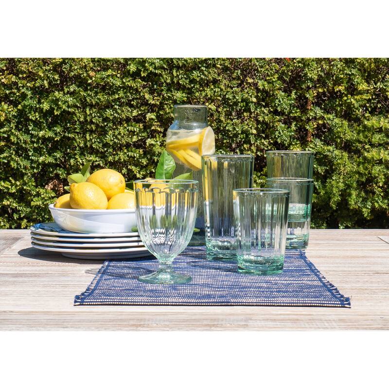 Abode Homewares Panel Acrylic Drinking Glass - Clear - Set of 6