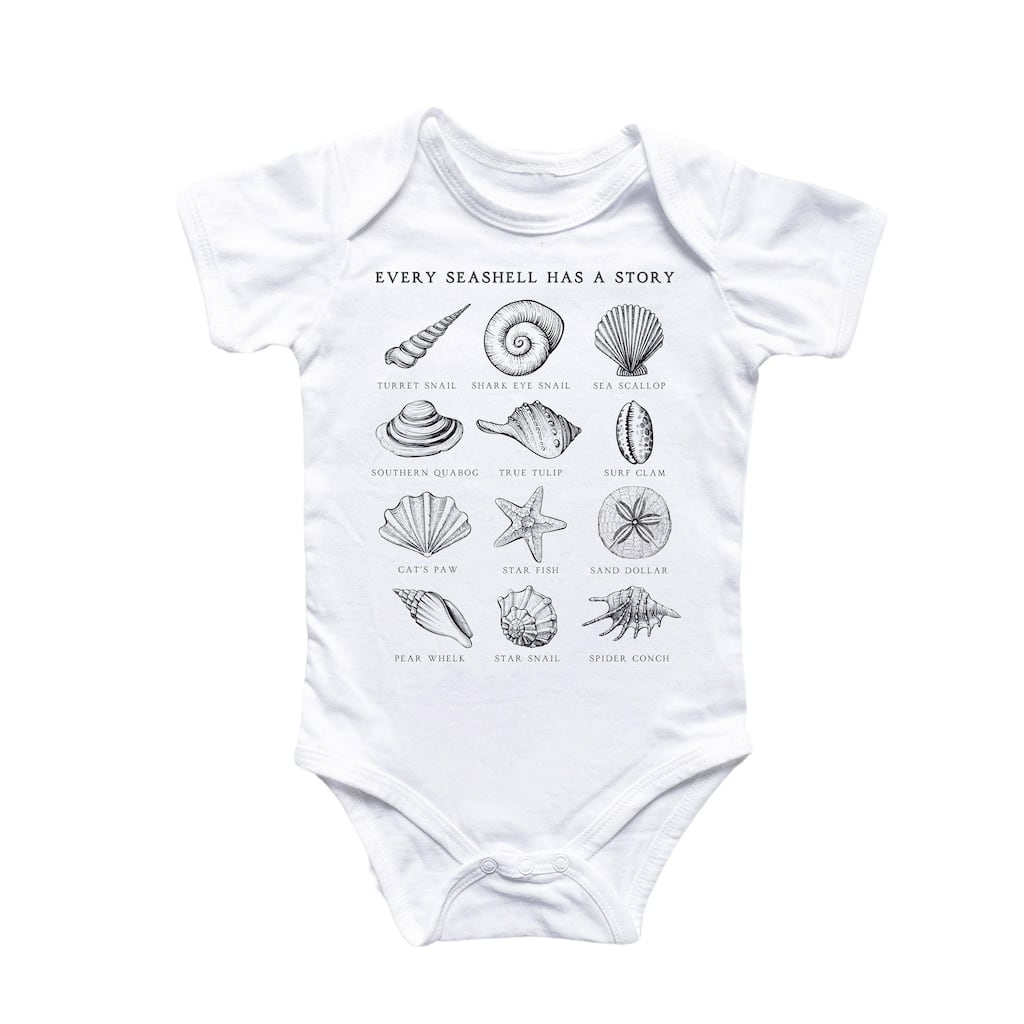 Beach Seashell - Baby Boy Girl Clothes Infant Bodysuit Funny Cute Newborn