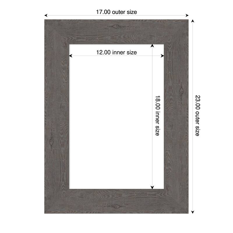 Amanti Art Rustic Plank Espresso Framed Dry Erase Magnetic Board - 17 x 23 in - Rustic Plank Grey