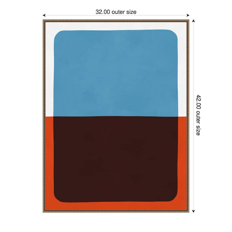 Overlapping Colors 2 by Vitor Costa Framed Canvas Wall Art Print - Plastic - 32 x 42 in - Gold