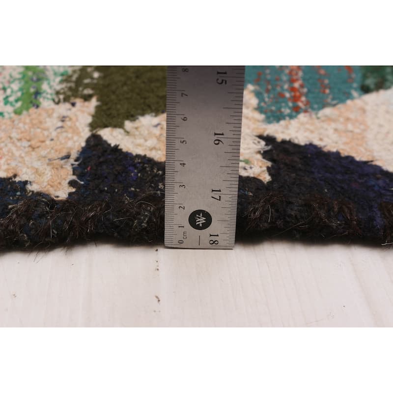 ECARPETGALLERY Flat-Weave Ankara Dark Navy Wool Kilim - 5'7 x 12'9