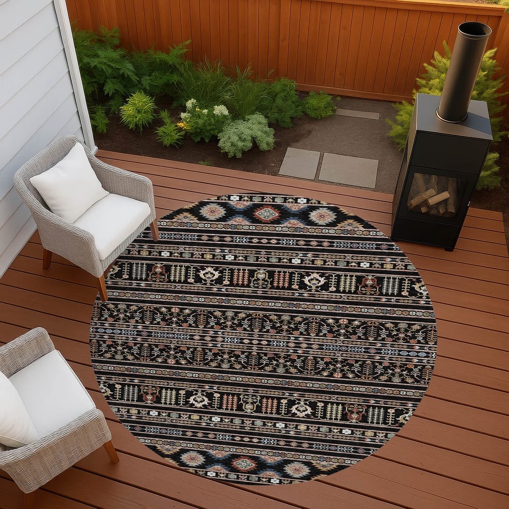 Machine Washable Indoor/ Outdoor Boho Moroccan Chantille Rug