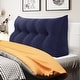 preview thumbnail 172 of 182, WOWMAX Large Reading Wedge Headboard Pillow for Bed Rest Back Support Full - Cotton Navy