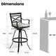 preview thumbnail 22 of 27, Outdoor Patio Bar Stools Aluminum Swivel Bar Chair with Sunbrella Cushion