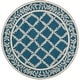 preview thumbnail 89 of 105, SAFAVIEH Handmade Chelsea Kimber Trellis French Country Wool Rug 5'6" Round - Navy/Creme - Round