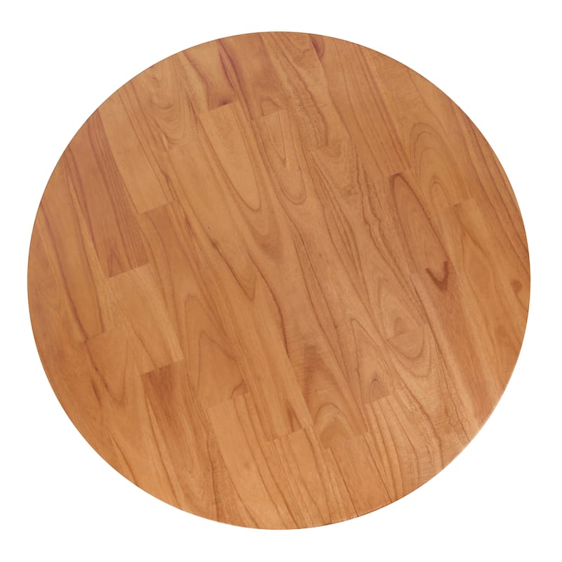 NPD Furniture Zeke Rattan Round Coffee or Side Table with Solid Wood Top